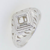 Sterling Silver Semi Mount Ring Setting Emerald OCT 5x5mm - Syzjewelry